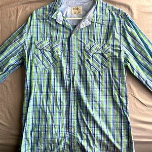 Mens Plaid Button down